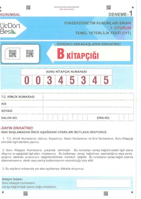 345 Kurumsal TYT Deneme 1 2 3 4 5 PDF indir