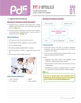 Eğitim Vadisi TYT Biyoloji Planlı Ders Föyü PDF