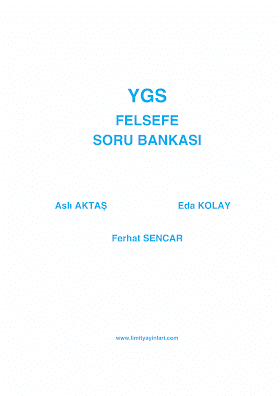 Limit Yayınları TYT Felsefe Soru Bankası PDF indir